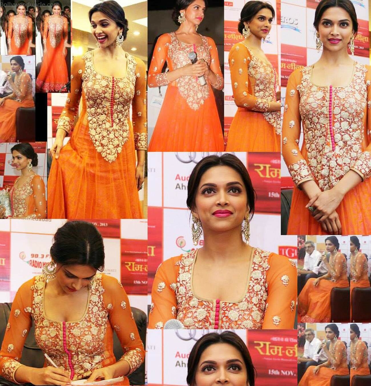 Deepika Padukone Orange Anarkali Suit hd pics