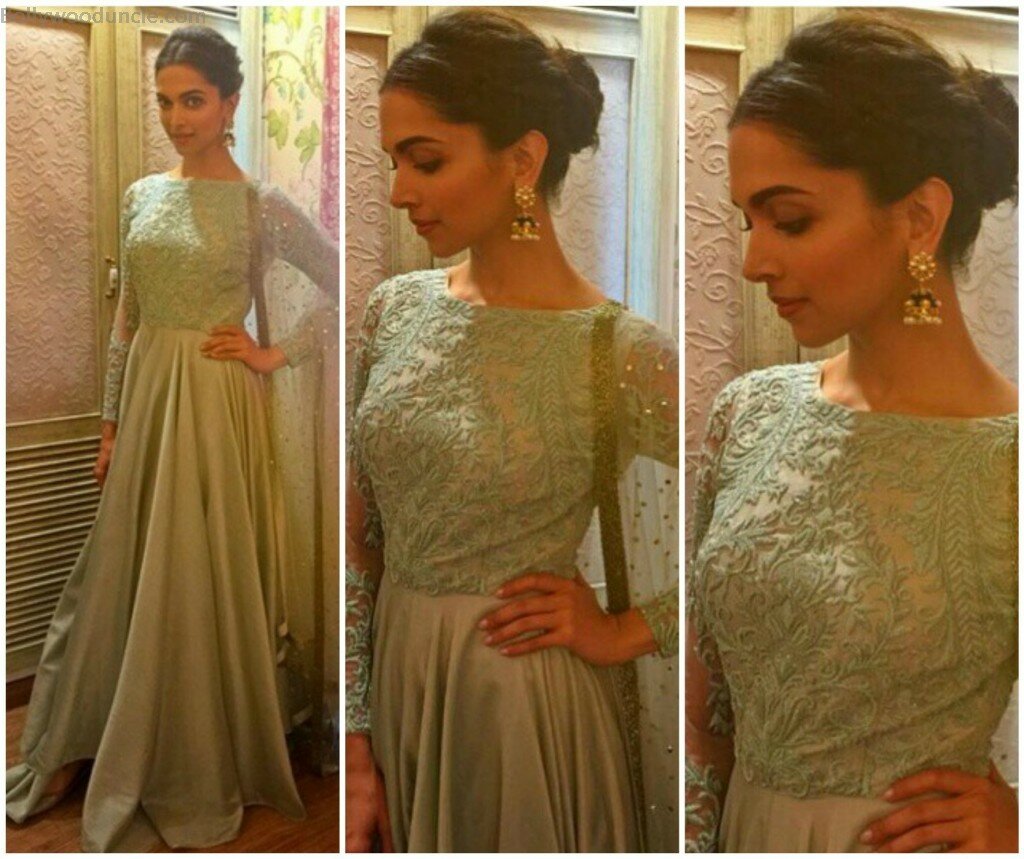 Deepika Padukone in grey anarkali suit pic