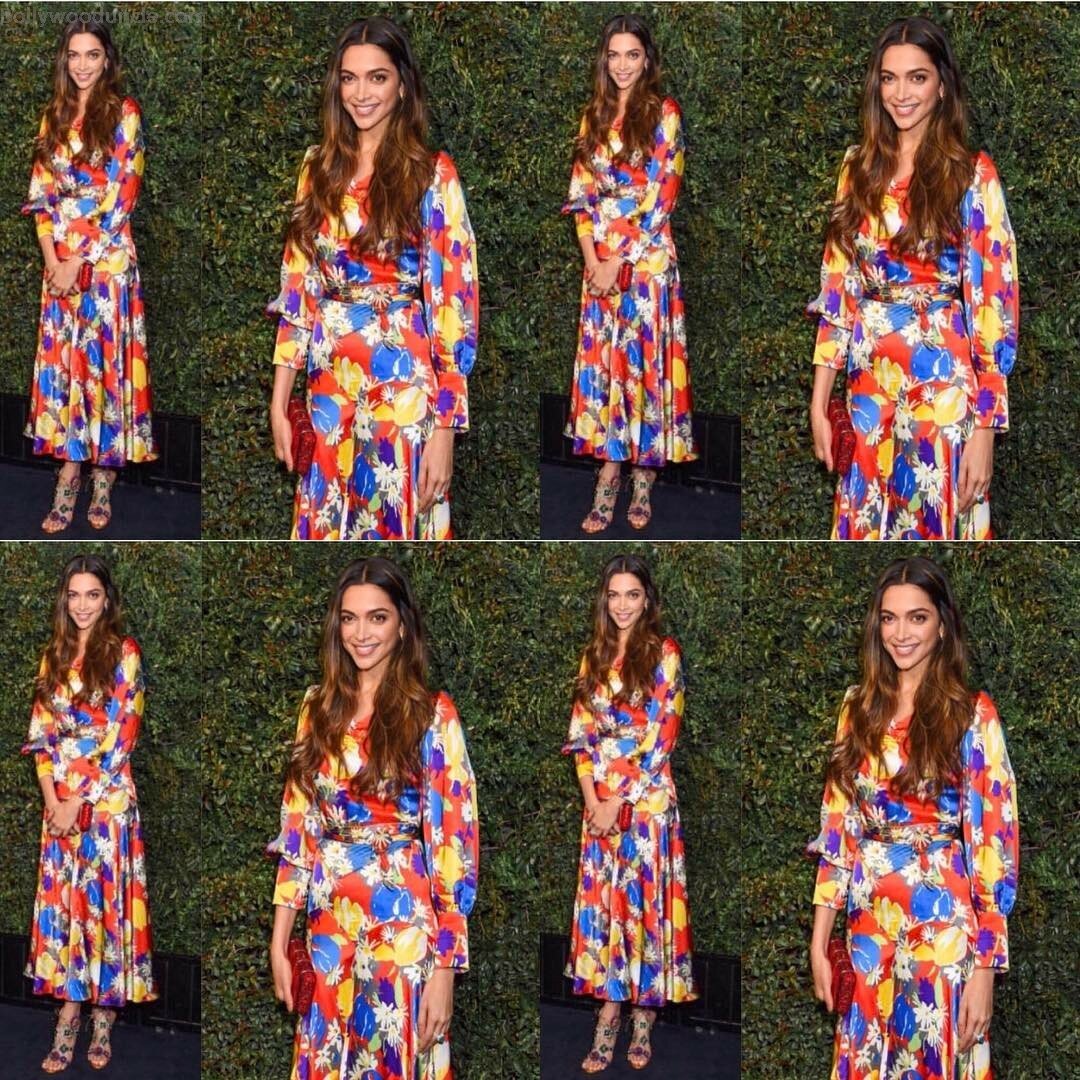 Deepika Padukone's multi media printed dress